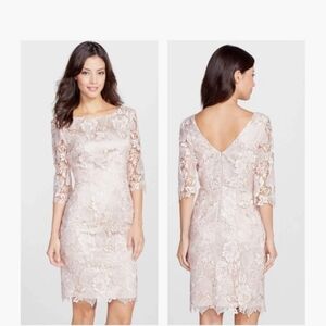 Eliza J Lace Long Sleeve Dress in Cream